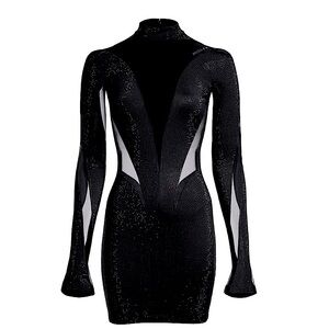 Mugler H&M Spiral-Panel Mini Dress with Rhinestones
Black size M new with tags!
